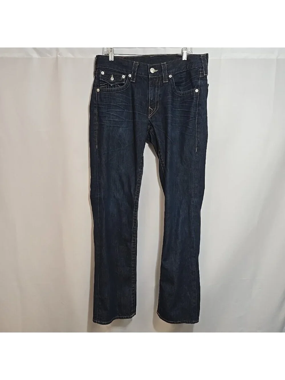 Vintage True Religion Ricky Jeans Mens Size 33 (36/34.5) Flap Pockets Faded USA